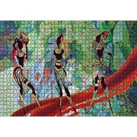 Cakapuzzle 3 Afrikalı Kadın Silüeti ve Renkler 1000 Parça Puzzle