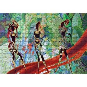 Cakapuzzle 3 Afrikalı Kadın Silüeti ve Renkler 120 Parça Ahşap Puzzle