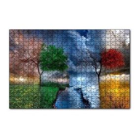 Cakapuzzle 4 Mevsim Bir Arada İllüstrasyon 120 Parça Ahşap Puzzle