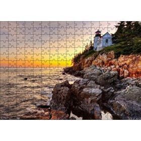 Cakapuzzle Acadia Milli Parkında Günbatımı ve Deniz 120 Parça Ahşap Puzzle