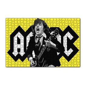 Cakapuzzle ACDC Angus Young Sarı Zemin 120 Parça Ahşap Puzzle
