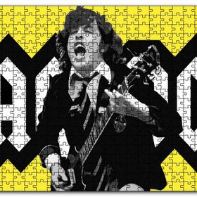 Cakapuzzle Acdc Angus Young Sarı Zemin Mdf 120 Parça Puzzle