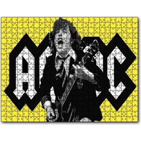 Cakapuzzle Acdc Angus Young Sarı Zemin Mdf 500 Parça Puzzle