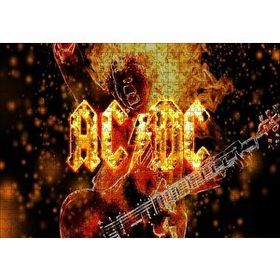 Cakapuzzle ACDC Elektrogitarist ve Alevler 120 Parça Ahşap Puzzle