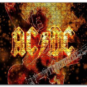 Cakapuzzle Acdc Elektrogitarist ve Alevler Mdf 1000 Parça Puzzle