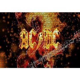 Cakapuzzle Acdc Elektrogitarist ve Alevler Mdf 1000 Parça Puzzle