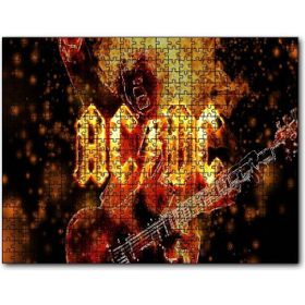 Cakapuzzle Acdc Elektrogitarist ve Alevler Mdf 120 Parça Puzzle