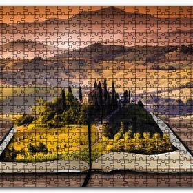 Cakapuzzle Açık Kitap Fantezi Tepeler Ahşap 500 Parça Puzzle