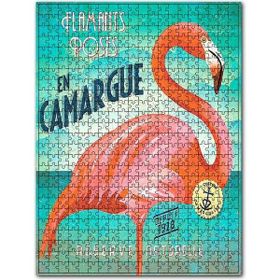 Cakapuzzle Afişte Filamingo Kuş Görseli Ahşap 255 Parça Puzzle
