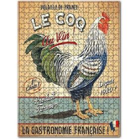 Cakapuzzle Afişte Horoz ve Gastronomi İlanı Görseli Ahşap 500 Parça Puzzle