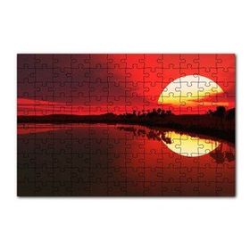 Cakapuzzle Afrika Günbatımında Palmiyeler ve Nil Nehri 120 Parça Ahşap Puzzle