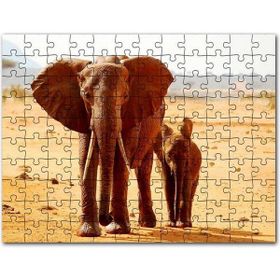 Cakapuzzle Afrika Savanada Anne Fil ve Yavrusu Mdf 1000 Parça Puzzle