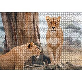 Cakapuzzle Afrika Savanında Dişi Aslan Görseli 120 Parça Ahşap Puzzle
