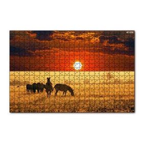 Cakapuzzle Afrikada Gün Batımındaki Zebralar 120 Parça Ahşap Puzzle