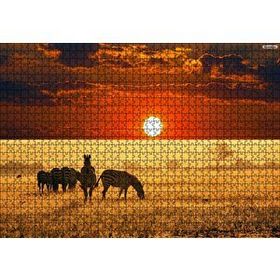 Cakapuzzle Afrikada Gün Batımındaki Zebralar 120 Parça Ahşap Puzzle