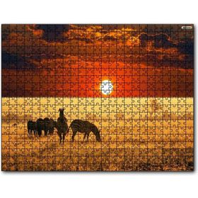Cakapuzzle Afrikada Gün Batımındaki Zebralar Mdf 120 Parça Puzzle
