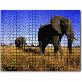 Cakapuzzle Afrikadaki İkili Filler Ahşap 1000 Parça Puzzle