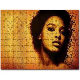 Cakapuzzle Afrikalı Güzel Kadın Keten Zemin Suluboya 255 Parça Puzzle