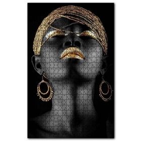 Cakapuzzle Afrikalı Kadın ve Altın Süslemeleri Ahşap 500 Parça Puzzle
