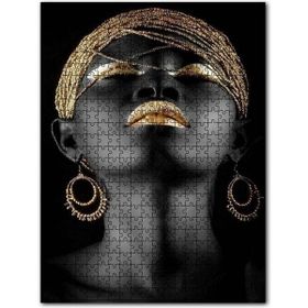 Cakapuzzle Afrikalı Kadın ve Altın Süslemeleri Ahşap 500 Parça Puzzle