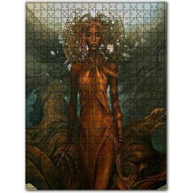 Cakapuzzle Afrikalı Tanrıça ve Yöresel Kıyafeti Ahşap 500 Parça Puzzle