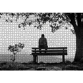 Cakapuzzle Ağaç Altındaki Bankta Gezgin 120 Parça Ahşap Puzzle