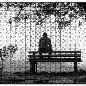 Cakapuzzle Ağaç Altındaki Bankta Gezgin Mdf 120 Parça Puzzle