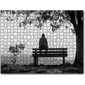 Cakapuzzle Ağaç Altındaki Bankta Gezgin Mdf 120 Parça Puzzle