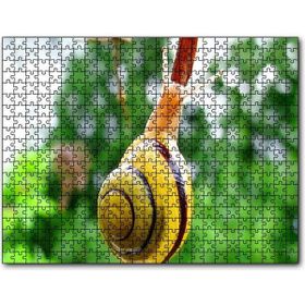 Cakapuzzle Ağaç Dalı Üzerindeki Salyangoz Yakın Plan Mdf 255 Parça Puzzle