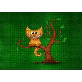 Cakapuzzle Ağaç Üzerinde Cheshire Kedisi Görseli 120 Parça Ahşap Puzzle