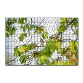 Cakapuzzle Ağacın Dalları Arasındaki Kırmızı Yüzlü Kuş 120 Parça Ahşap Puzzle