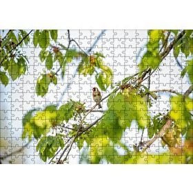 Cakapuzzle Ağacın Dalları Arasındaki Kırmızı Yüzlü Kuş Mdf 255 Parça Puzzle