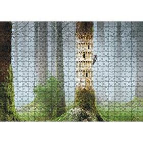Cakapuzzle Ağaçkakan ve Antik Roma Sütun Benzetmesi 120 Parça Ahşap Puzzle