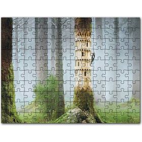 Cakapuzzle Ağaçkakan ve Antik Roma Sütun Benzetmesi Mdf 255 Parça Puzzle