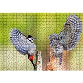 Cakapuzzle Ağaçkakan ve Baykuş Ahşap 500 Parça Puzzle