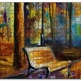 Cakapuzzle Ağaçlar Altındaki Boş Bank Yağlıboya Mdf 120 Parça Puzzle