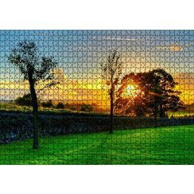 Cakapuzzle Ağaçlar Arasından Günbatımı Mdf 1000 Parça Puzzle