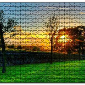 Cakapuzzle Ağaçlar Arasından Günbatımı Mdf 255 Parça Puzzle