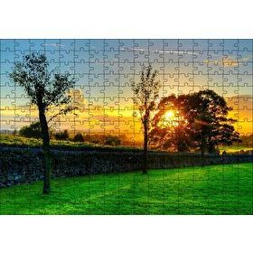 Cakapuzzle Ağaçlar Arasından Günbatımı Mdf 255 Parça Puzzle