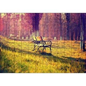Cakapuzzle Ağaçlar Bank Doğa Huzur 120 Parça Ahşap Puzzle