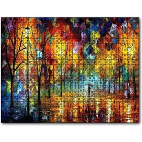 Cakapuzzle Ağaçlı Yolda Şemsiyeli Adam Yağlıboya Mdf 500 Parça Puzzle