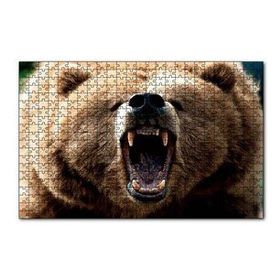 Cakapuzzle Agresif Boz Ayı Yakın Çekim 120 Parça Ahşap Puzzle