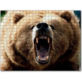 Cakapuzzle Agresif Boz Ayı Yakın Çekim Mdf 1000 Parça Puzzle