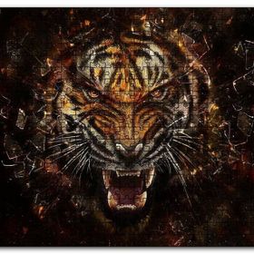 Cakapuzzle Agresif Kaplan ve Kırılan Cam Mdf 120 Parça Puzzle