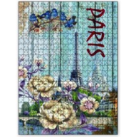 Cakapuzzle Ahşap Zeminde Paris Eyfel Kulesi Görseli 500 Parça Puzzle