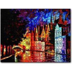 Cakapuzzle Akarsu Köprü Binalar Yağlıboya Ahşap 500 Parça Puzzle