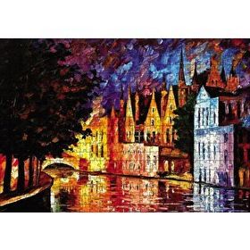 Cakapuzzle Akarsu Köprü Binalar Yağlıboya Ahşap 500 Parça Puzzle