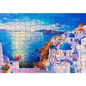 Cakapuzzle Akdeniz Sahilinde Şehir Görseli 120 Parça Ahşap Puzzle