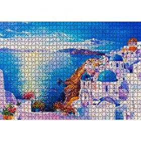 Cakapuzzle Akdeniz Sahilinde Şehir Görseli 120 Parça Ahşap Puzzle