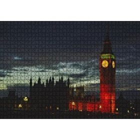 Cakapuzzle Akşam Karanlığında Big Ben Saat Kulesi 120 Parça Ahşap Puzzle